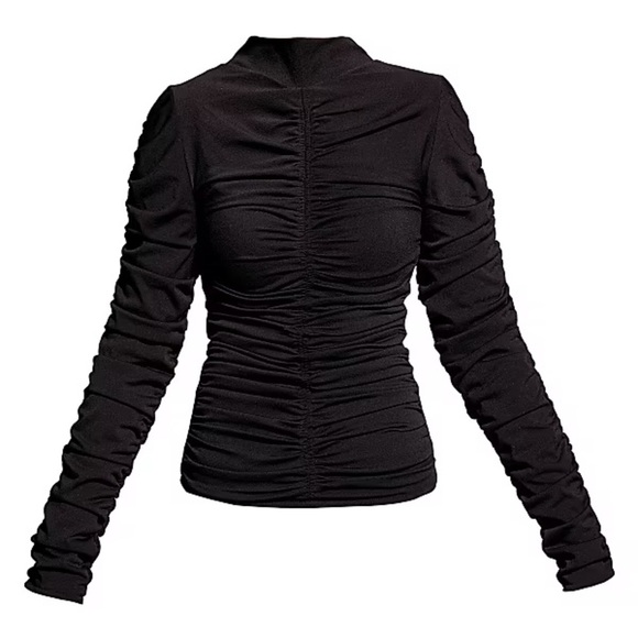 AS by DF Harley Turtleneck Top Black Ruched Women's Top size small - Picture 3 of 11